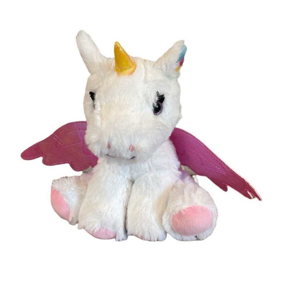 Barbie Pets Unicorn Plush Pink Wings Rainbow Ears Purple Eyes Stuffed Animal 7"